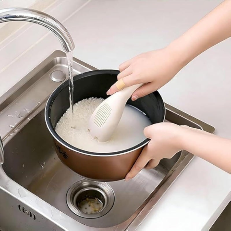 ملعقة طبخ - مغرفة مثقبة مريحة مثالية لغسل الحبوب وفصل الفاصوليا وتصفية المعكرونة، وهي أداة متعددة الاستخدامات أساسية للمطابخ المنزلية والمهنية الفعالة (قطعتان)